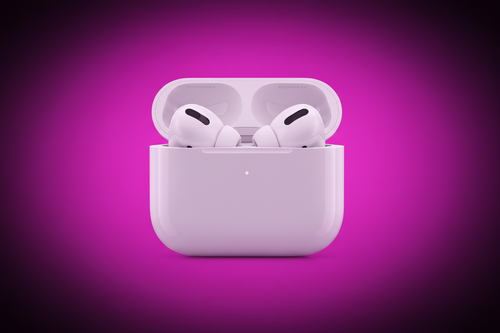 AirPods with More Purple Background